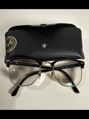 Ray-Ban RB3016 Clubmaster glasses Frame Black & Gold Plus Storage Case